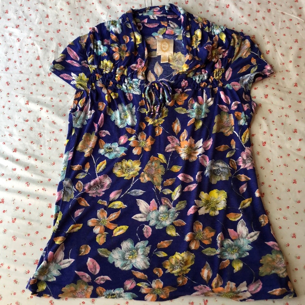 Ric Rac Anthropologie Cap Sleeve Shirt